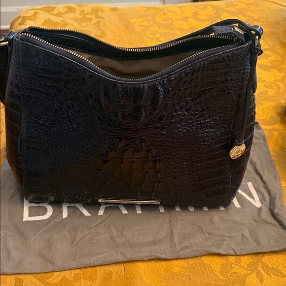Brahmin Dark Crocodile Embossed Shoulder Bag
